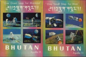 Bhutan Sc#108Cm, 108Gn, 108Ko, M, Set/3 Souv. Sheets, Space, Cv. $66.50