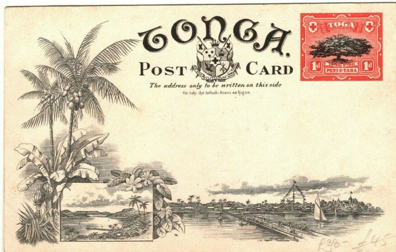 TONGA Unused Postal Stationery Card 1d PPC Tufumahina Postcard {samwells} PB301