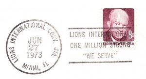 US SPECIAL PICTORIAL POSTMARK COVER LIONS INTERNATIONAL ONE MILLION STRONG MIAMI