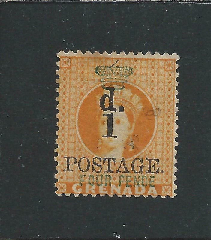 GRENADA 1888-91 1d on 4d ORANGE MM SG 39 CAT £170