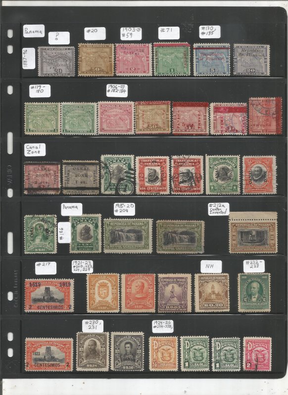 PANAMA COLLECTION ON STOCK SHEET, MINT/USED