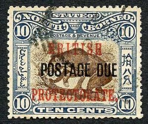 North Borneo SGD45 10c Brown and Slate Blue used Cat 28 Pounds