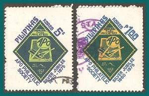 Philippines  1975 Philatelic Society, used  #1279-1280,SG1389-SG1390