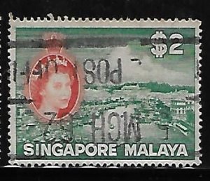 Singapore 1955 River QE Sc 41 Used A1473