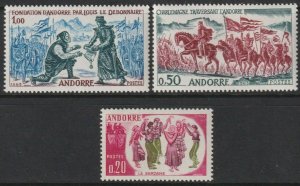 French Andorra Sc# 155 / 157 complete 1963 set MLH CV $27.50