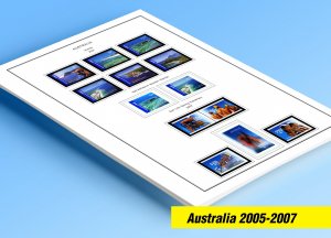 COLOR PRINTED AUSTRALIA 2005-2007 STAMP ALBUM PAGES (70 illustated pages)