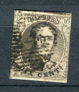 BELGIUM; 1850s classic Leopold Imperf issue used Shade of 10c. value