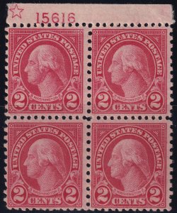 #579 Mint NH, F-VF, Plate number block of 4, star   (CV $140 - ID42503) - Jos...