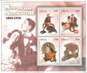 LIBERIA 2330,2332  MH SS SCV $20.00 BIN $9.50.00 NORMAN ROCKWELL