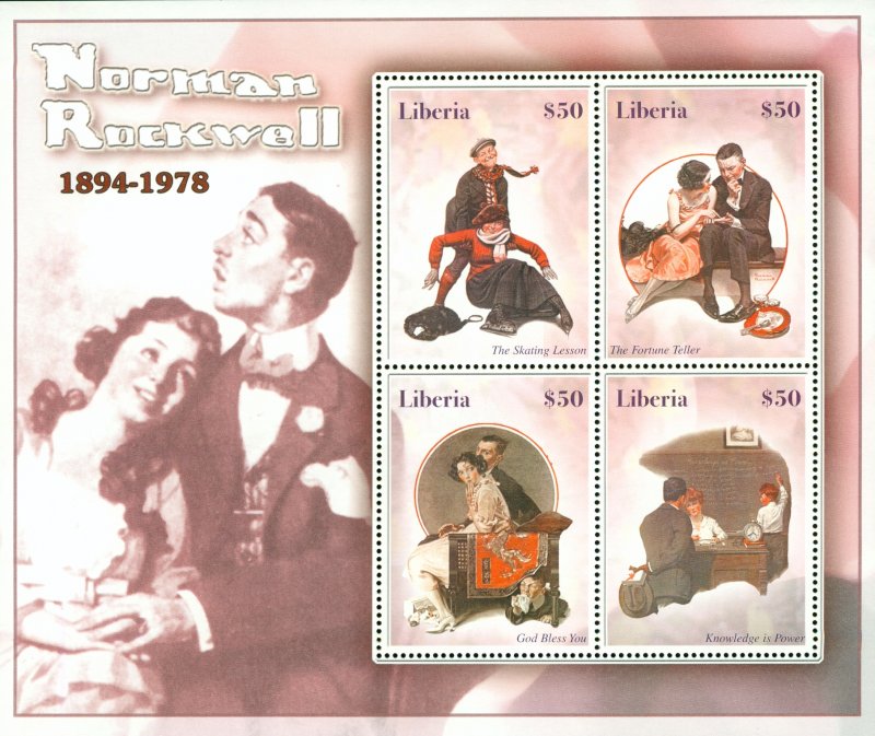 LIBERIA 2330,2332  MH SS SCV $20.00 BIN $9.50.00 NORMAN ROCKWELL
