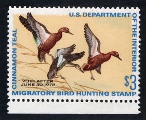 US Sc RW38 Multicolor $3.00 1971 Mint Never Hinged Original Gum Duck