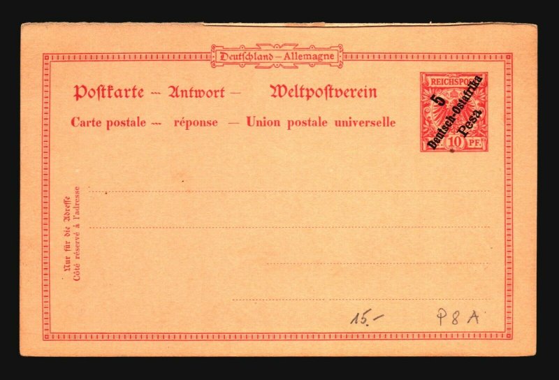 German Africa 5p Postal Card Unused - Z17195