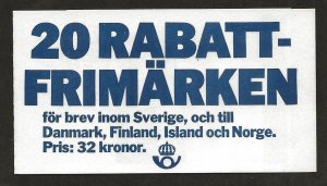 SWEDEN SC# 1459a  COMP  BKLT/20   FVF/MOG 1983