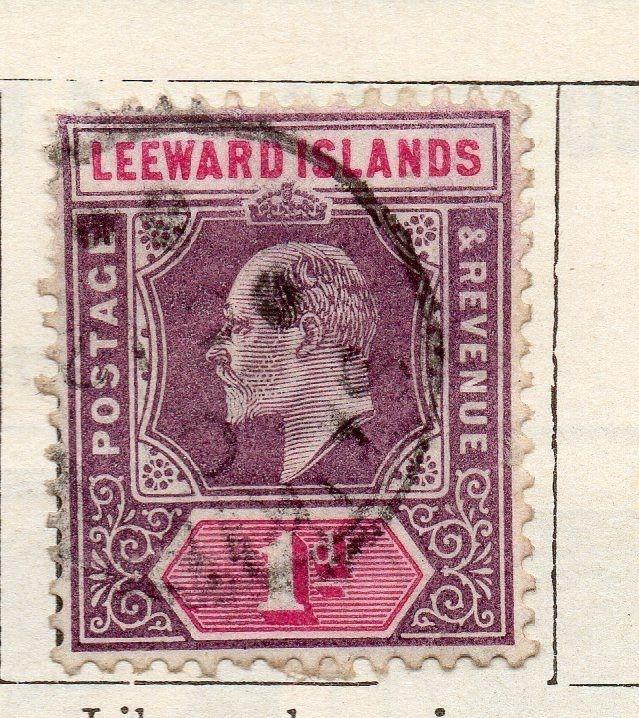 Leeward Islands 1902-03 Early Issue Fine Used 1d. 123604