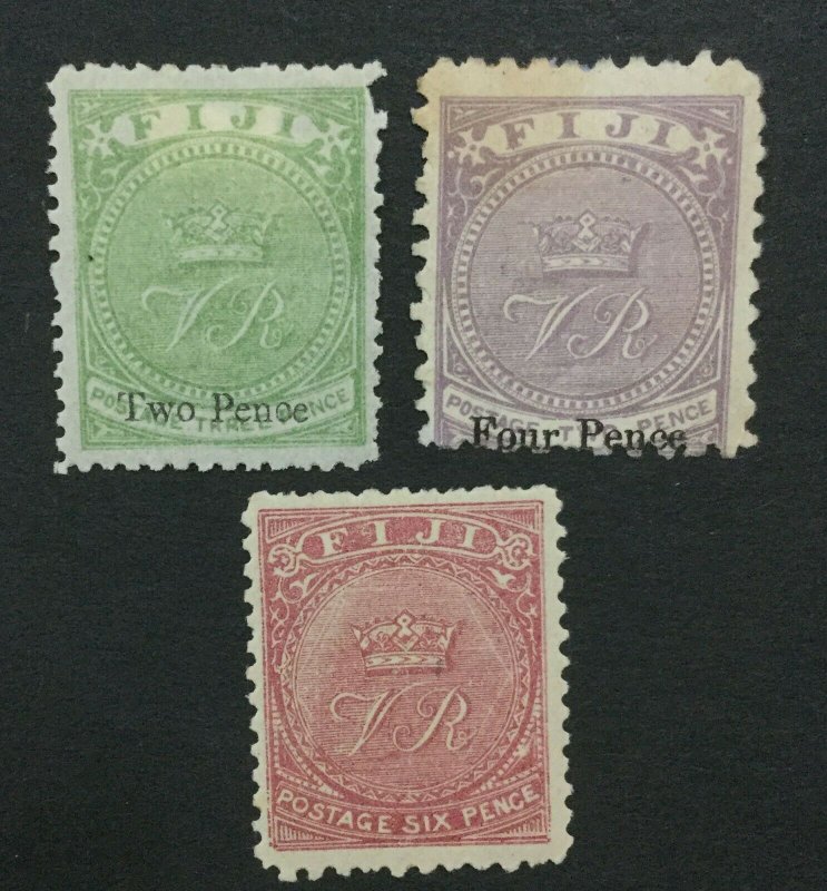 MOMEN: FIJI SG #36,41,59 1878-83 MINT OG H / 1 NG LOT #193452-1939