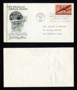 # C28 First Day Cover addressed with Artcraft cachet dated 8-19-1941