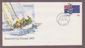 Australia PSE # 067A , America's Cup Triumph FDC - I Combine S/H