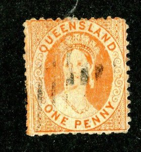 1868 Queensland Sc.# 38 used cv $5.75 (215 BCXX )