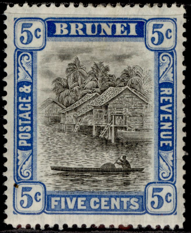 BRUNEI EDVII SG27, 5c grey-black & blue, LH MINT. Cat £50. 