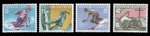 Liechtenstein #289-292 Cat$37.50, 1955 Skiing, set of four, never hinged