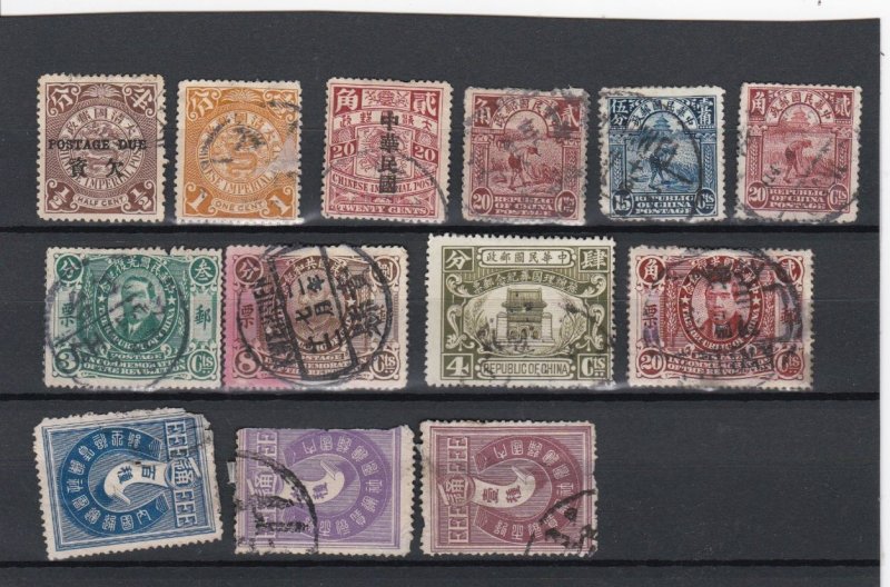 China Mixture of Early Used Stamps, Faulty Condition