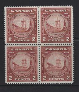 CANADA - #210 - 2c NEW BRUNSWICK SEAL BLOCK OF 4 (1934) MNH