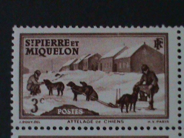 ST.PIERRE & MIQUELON-1938-SC#173 DOG TEAM MNH-BLOCK VF-LAST ONE-86 YEARS OLD