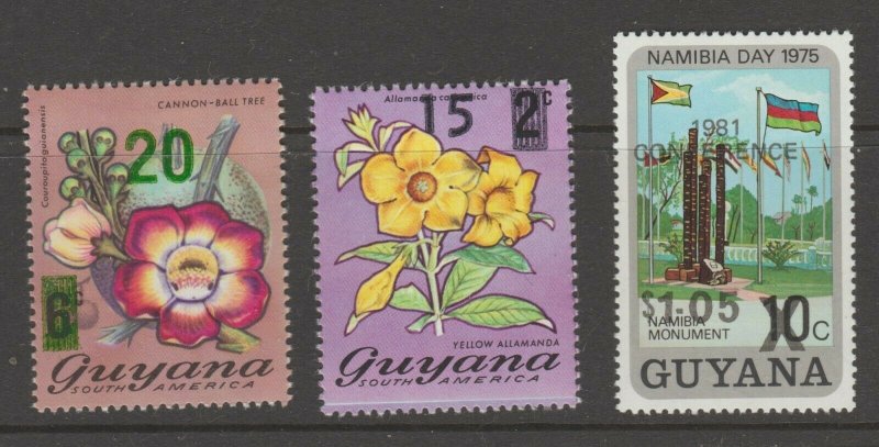 Guyana mnh Gum Provisional Postal 11-21-20 unlisted OP's? 4 scans = 23 stamps