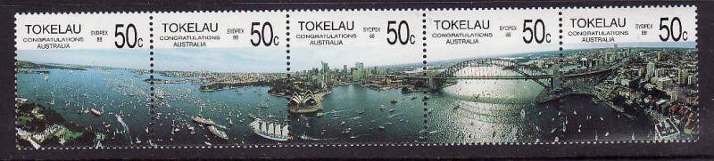 Tokelau-Sc#150-unused NH strip of 5-Australia Bicentennial S