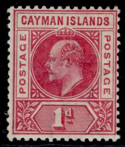 CAYMAN ISLANDS EDVII SG4, 1d carmine, M MINT. Cat £10.