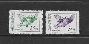 BIRDS -CHINA (PRC) #187 & 139  MNH