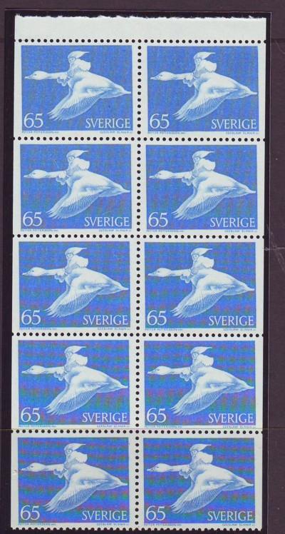 Sweden Sc762a 1971 65 ore Wild Goose stamp bklt pane NH