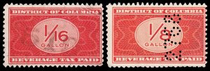 United States - District of Columbia Beverage Tax Stamps (1934) Used F W