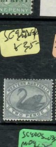 WESTERN AUSTRALIA (PP2112B)  SWAN 2D  SG 96  MOG ANTIQUE OVER 100 YEARS OLD 