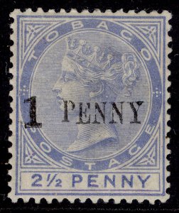 TOBAGO QV SG29a, 1d on 2½d dull blue, M MINT. Cat £400. Figure further from word