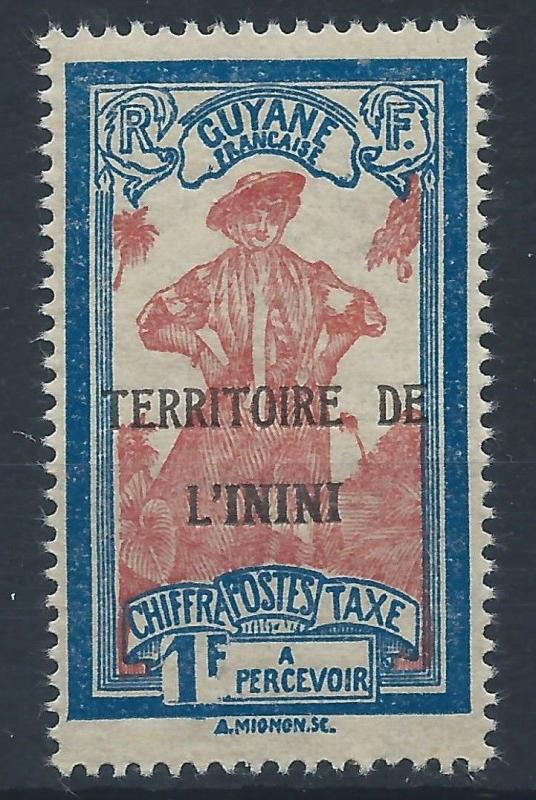 ININI 1932 SG D47 1f - brown and blue Creole Girl Postage Due mint MNH