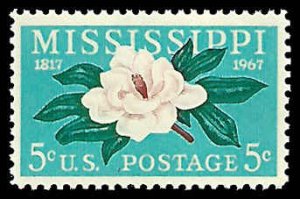 PCBstamps     US #1337 5c Mississippi Statehood, MNH, (21)