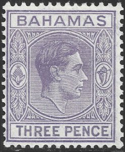 Bahamas #105  Unused MOG HR - 3p lt violet King George VI (1938)