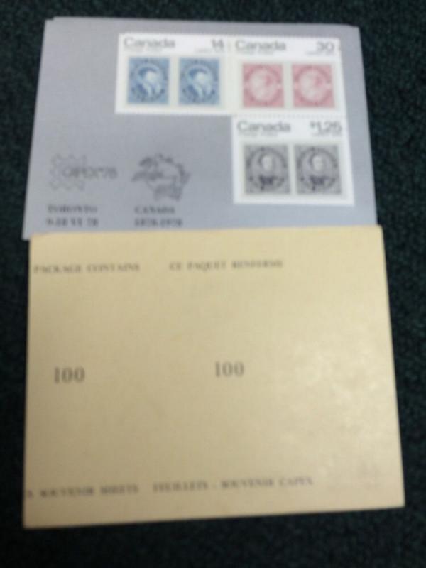 Canadian 1978 Capex Sheets. Pack Of 100 Mint Never Hinged Face Value $169.00