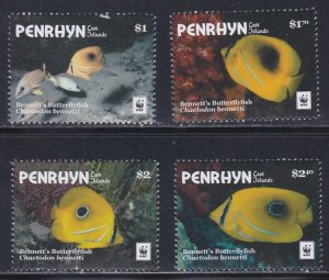 Penrhyn # 580, WWF, Bennets Butterflyfish,  NH, 1/2 Cat.