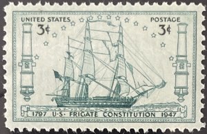 Scott #951 1947 3¢ U.S. Frigate Constitution MNH OG XF