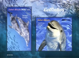 Guinea-Bissau - 2019 Dolphins - 2 Stamp Sheet - GB190103b