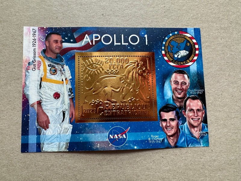 Space Apollo 1  2023 year 6 blocks Foil. Bronze perforated  NEW MNH**
