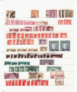 ARGENTINA COLLECTION, 9  PAGES, COILS, PAIRS, AIRMAILS, DUPS, ,SCV $300