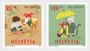 2021 Switzerland  Children Assume Responsibility PR (Scott B814-15) MNH