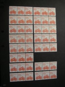 Scott 1908, 20c Fire Pumper, #1-16, PNC3s less #14, MNH Transportation, CV$117+
