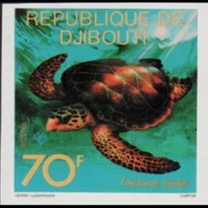 DJIBOUTI 1977 - Scott# 467 Green Turtle Imp. 70f NH