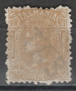 TASMANIA 1871 QV 4D BUFF PERF 11.5 WATERMARK TAS WITH LINES