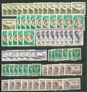 World Wide MNH Lot of 180 Air mail Stamps; with Duplication