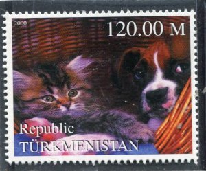 Turkmenistan 2000 PUPPY CAT & DOG Stamp Perforated Mint (NH)